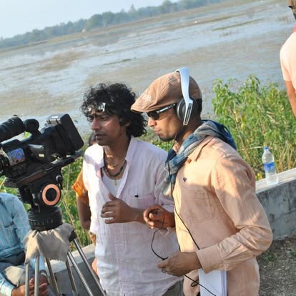 Indian village shoot with my assistant at camera setup